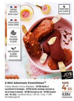 dante ol  tract  CE  chocolat POR BELE BECA  SANS CELORANT ALARME ARCHELE  8 Mini batonnets Parenthèses™  Adi5 au 01720 Vasile ot assortiment d'enrobages 01735 Vanille enrobagechecolat au laket éclats