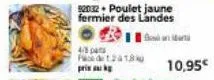 4/8 pats face de 2018 prik  92032 poulet jaune fermier des landes  10,95€ 