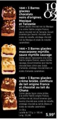 146403 Barres  glacées  chocolats noirs d'origines, Mexique  et Tanzanie Ce a chalu Fr  schnel bwa perbeuse dos c agedac no de Mot d  146453 Barres glacées mascarpone myrtille, sauce myrtille sauvage 