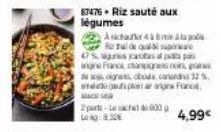 Aicha 438  de quals  2parts-L0030  87476. Riz sauté aux  légumes  47%  opp  ingine Francs annon  soigness, choda cand 12 %.  Franc  MACE S  4,99€ 