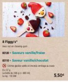 8 Figgy's  lecc  -  02120 - Saveurs vanille/fraise  02110- Saveur vanille/chocolat வான மூட்டன்ஸ் பெப்  8x170 Lagi 490  5,50€ 