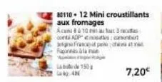 8011012 mini croustillants aux fromages  aca8103  coeti adp ensiscontin na france of pe  fare  wi  la 150  456  7,20€ 