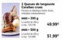 84655.390 g  Lesacht 220  Lokg: 126,18  84656.500 g  Le sac de 500  Lag: 105,39  2 Queues de langouste Caraibes crues  PicsAr Car-C  und  49,99€ 