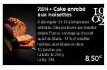 A330  10 sanda  La Lako: 346  250g  Cakap ba  og Franciao au choco tas: 125  8,50€ 