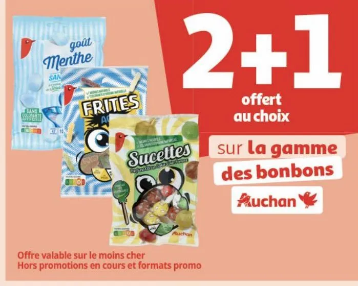 sur la gamme des bonbons auchan