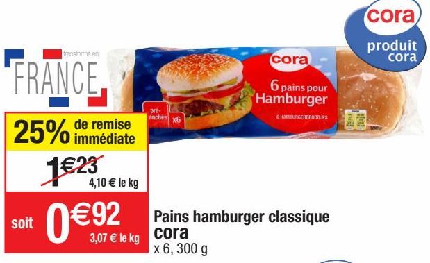 pain à hamburger Cora