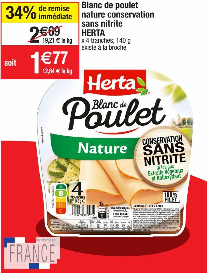 blanc de poulet Herta