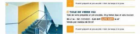 product propoint at pro-oncold gain de temps à la pose  toile de verre v22  tole de vente prepeinte et pré-encollee, 215g trinon isse er sans raccord  50 x 1m - ref. cvdvo03-3,20 €ht 2.70 cht le m² ve