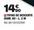 €  14⁹0  tuyau de descente diam. 80 - l 2 m ref. 8011031257891 