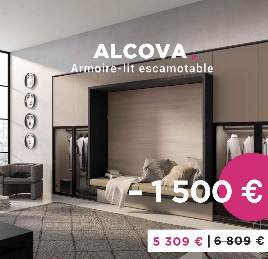 ALCOVA  Armoire-lit escamotable  1500 €  5 309 € | 6 809 €  