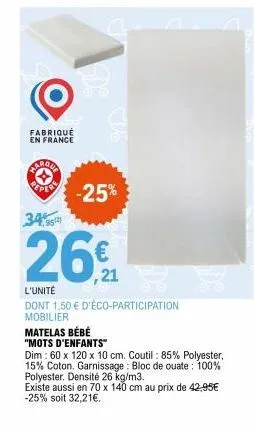 matelas bébé dim