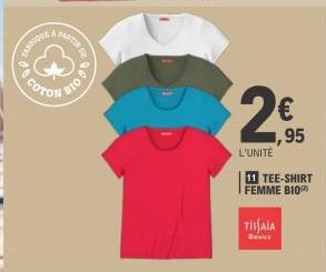 os co  TABRIQUE  A  VARTIR  018  2€  ,95  L'UNITÉ  TISAIA  Basics  11 TEE-SHIRT FEMME BIO 