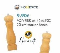 HOMESIDE  9,90€  POIVRIER en hêtre FSC 20 cm marron foncé  Nouveauté 