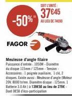 -50%"  FAGOR  SOIT L'UNITÉ:  37€45  AU LIEU DE 74090 