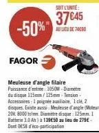 -50%"  fagor  soit l'unité:  37€45  au lieu de 74090 