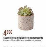 4€90  Succulente artificielle en pot terracotta Hauteur: 10cm-Plusieurs modeles disponibles 