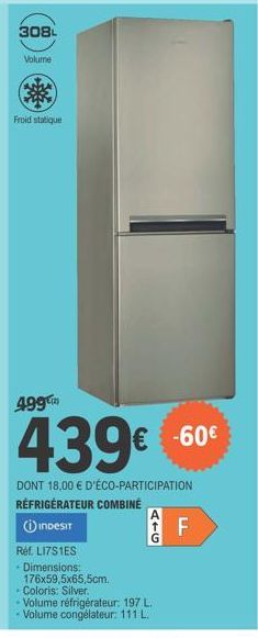 réfrigérateur combiné Indesit