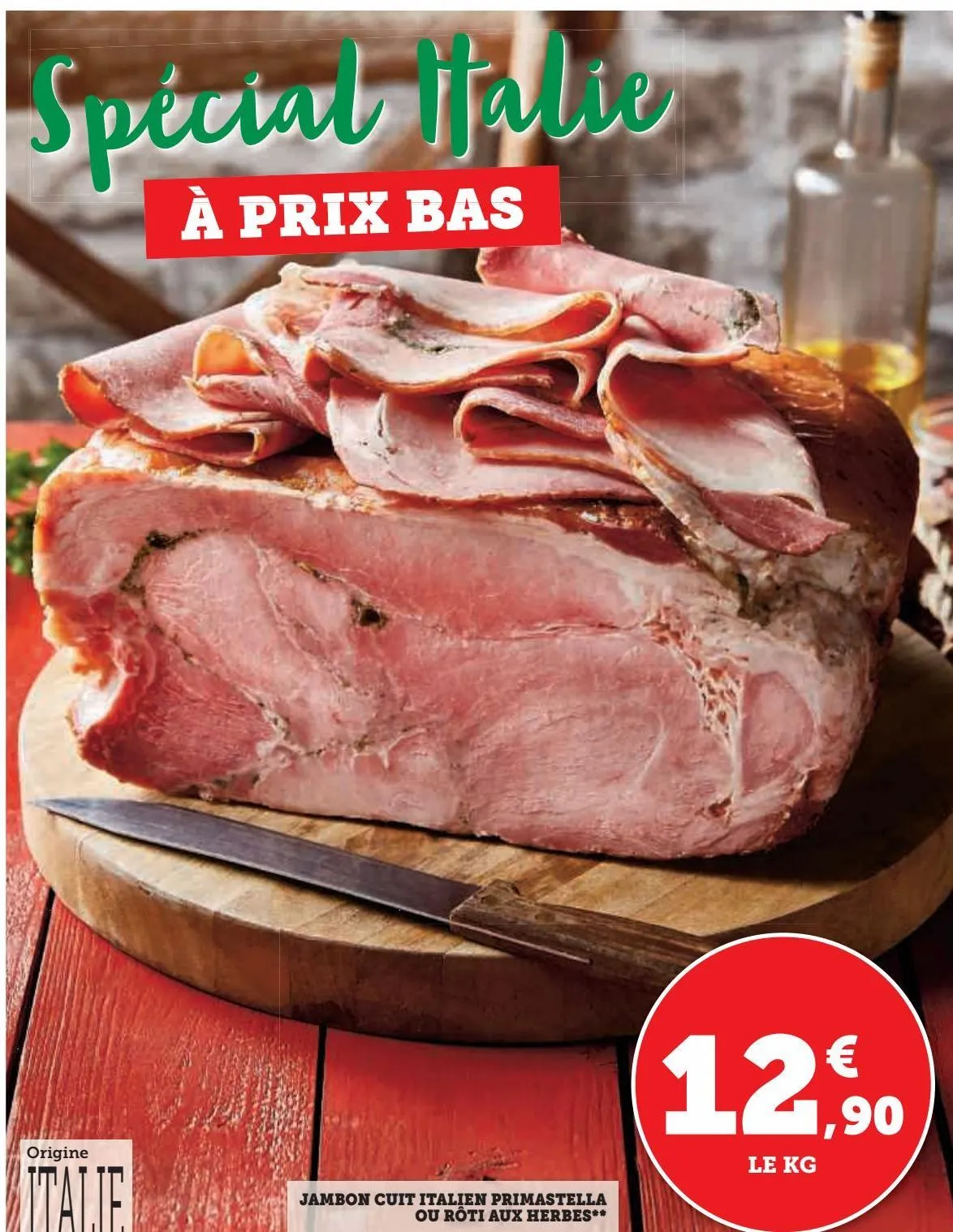 jambon cuit italien primastella  ou rôti aux herbes