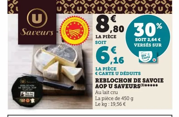 reblochon de savoie aop u saveurs