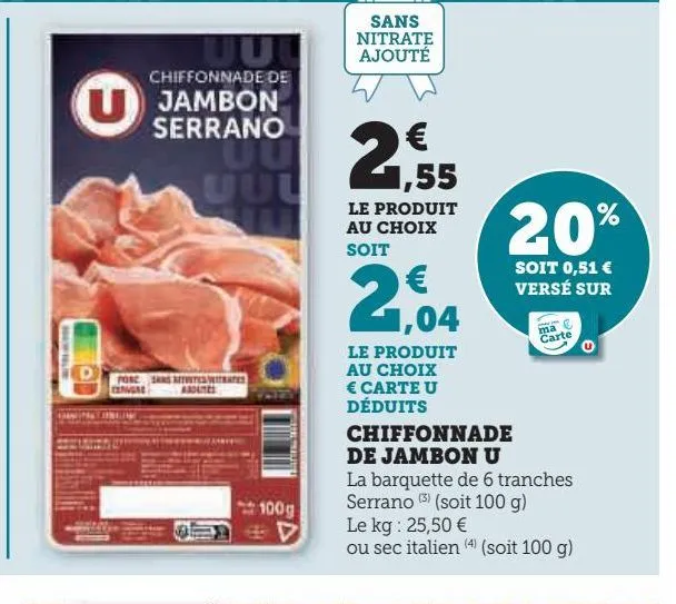 chiffonnade de jambon u