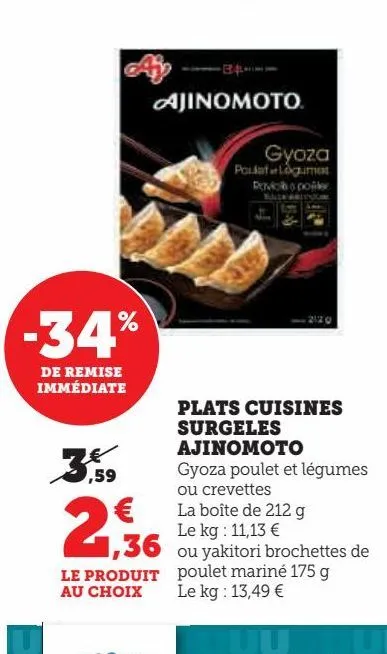 plats cuisines surgeles ajinomoto