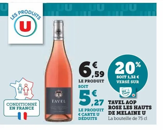 tavel aop rose les hauts de melaine u