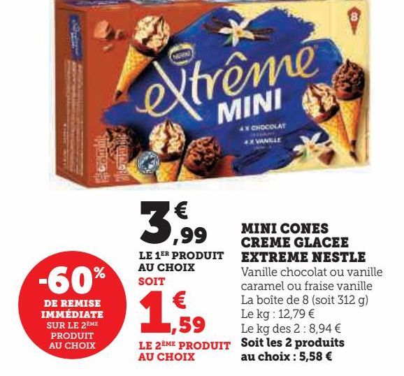 MINI CONES CREME GLACEE EXTREME NESTLE