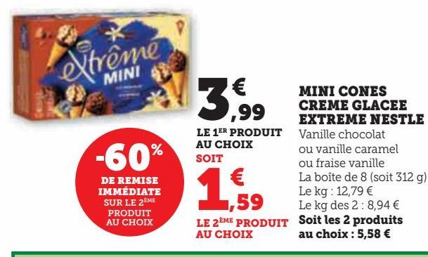 MINI CONES  CREME GLACEE  EXTREME NESTLE