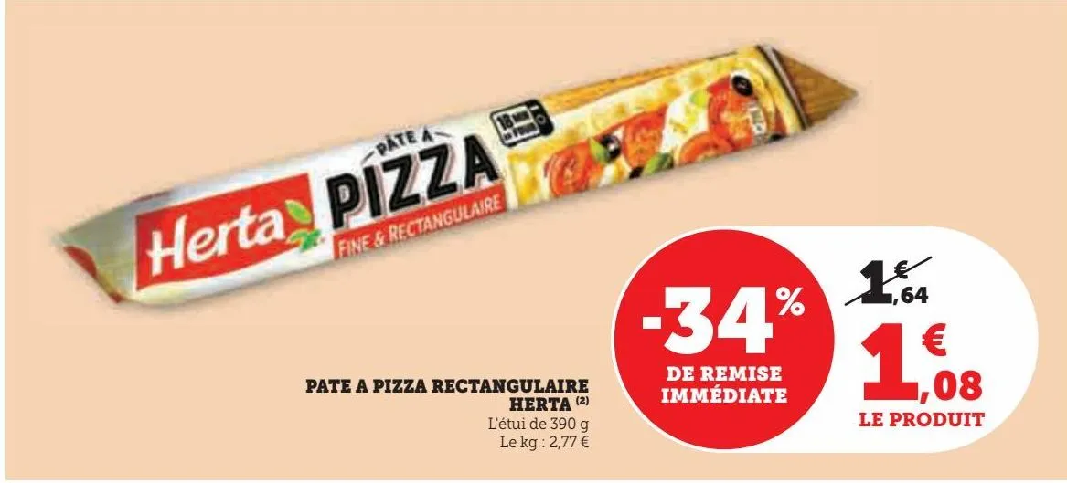 pate a pizza rectangulaire  herta