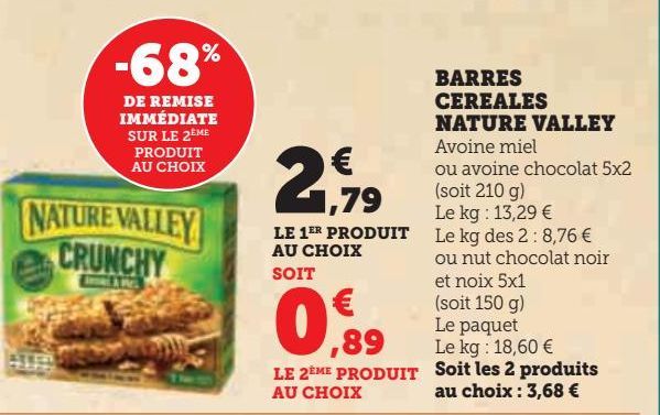 BARRES  CEREALES  NATURE VALLEY