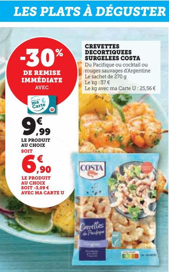 CREVETTES  DECORTIQUEES  SURGELEES COSTA