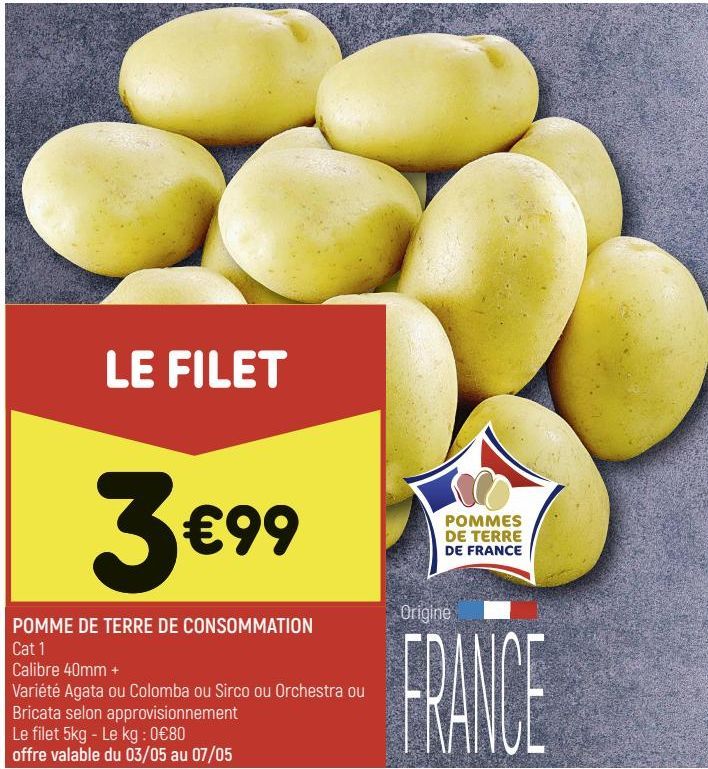 POMME DE TERRE DE CONSOMMATION 