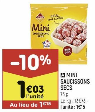 MINI SAUCISSONS SECS 