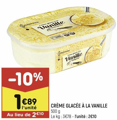 CRÈME GLACÉE À LA VANILLE 