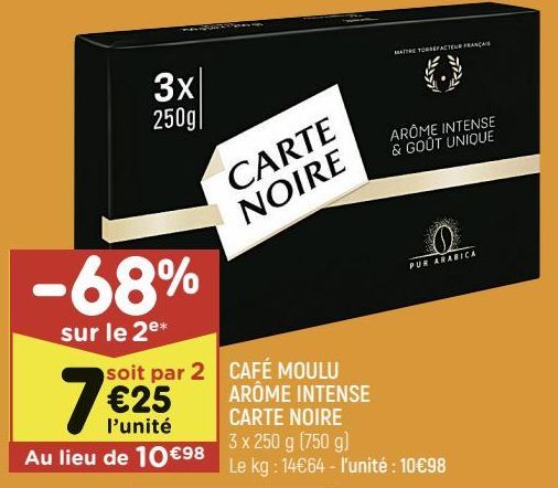 CAFÉ MOULU AROME INTENSE CARTE NOIRE 