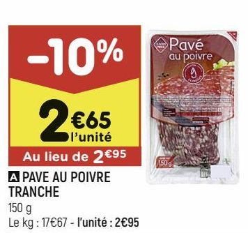 PAVE AU POIVRE TRANCHE 