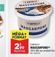 DANTELL  MASCARPONE  MÉGA+ FORMAT  299 MASCARPONE  50050  36% MG sur produit fini. But 5009579 