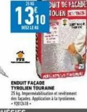 2515  1310  desz lek  duit de facade rolien  enduit façade tyrolien touraine  25 kg. imperméabilisation et reviement des facades. application à la tyre. -9212418- se sice 