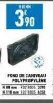 fond de caniveau polypropylene  n80 mm 92314036 3690 110 mm 12214015450 