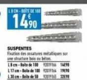 lbch-boite de 100  14.90  suspentes  fixation des ossatures métalliques sur  une structure bois me beten 