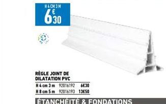 H4CM3M  630  RÈGLE JOINT DE DILATATION PVC 