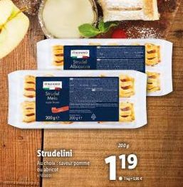 ITALIAND  Studel Mel  200  BALAND  Sandal Albicoca  Strudelini  Au choix saveur pomme  cu abricot  0001  2004  2009  119 