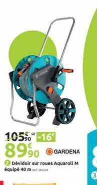 G  105% -16 8990 GARDENA  Dévidoir sur roues Aquaroll M équipé 40 m 1428 