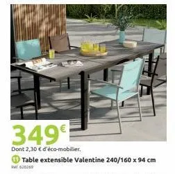 table extensible valentine