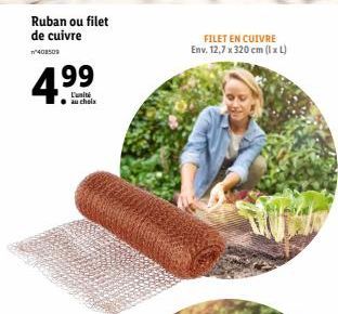 408509  Ruban ou filet de cuivre  99  L'unité  FILET EN CUIVRE Env. 12,7 x 320 cm (IxL) 