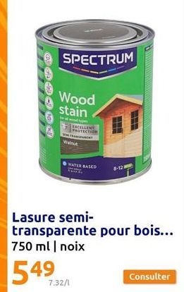 BRODO E  SPECTRUM  Wood stain  towoltyn  EXCELLENT PROTECTION  Walnut  WATER BASED  7.32/1  8-124  