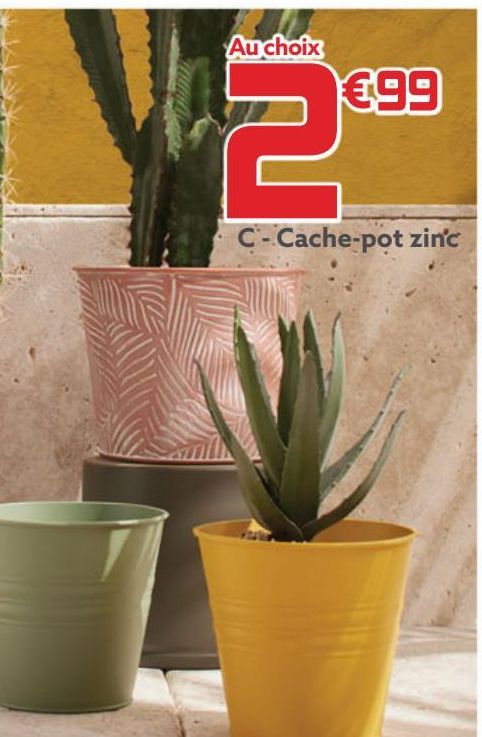 Cache-pot zinc