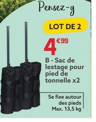 Sac de lestage pour pied de tonnelle x2