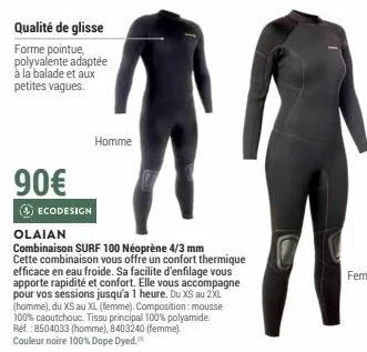 90€  ⓒecodesign  qualité de glisse  forme pointue, polyvalente adaptée à la balade et aux petites vagues.  homme 