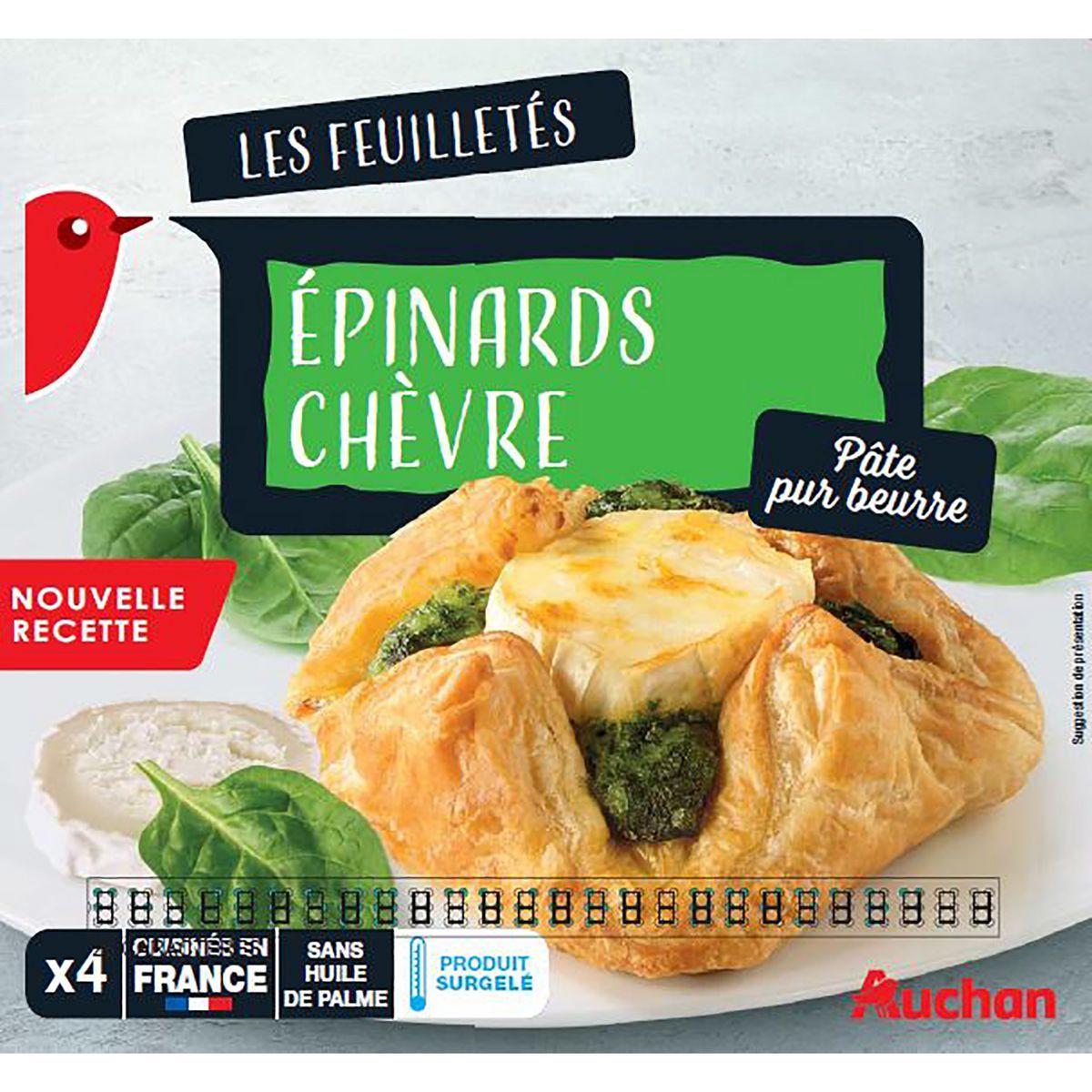 FEUILLETÉS CHÈVRE ÉPINARD SURGELÉS AUCHAN